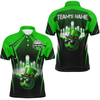Custom Lucky Bowling Shirt for Men Custom Green Polo Team Shirt St. Patrick Day Bowling Shirt