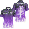 Custom Disc golf basket purple camo Men disc golf polo shirts custom disc golf jerseys team shirts for men