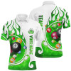 Personalized Name Billiard Fire Polo Shirts For Men Custom Team Name Billiard Shirt Design | Green
