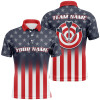 Custom Gradient American Flag Mens Darts Polo Shirt Custom Patriotic Dart Jerseys For Men