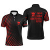 Custom Funny Men golf polo shirts custom swing swear look for ball repeat dot pattern skull golf shirt | Red