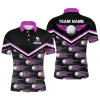Custom Fire Golf Ball Flames Mens Golf Polo Shirts, Personalized Pink Golf Shirts For Men, Golfing Gifts