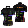 Custom Rainbow Mens Disc Golf Polo Shirt Custom Number Disc Golf Basket Personalized Disc Golf Shirt For Men