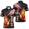 Custom American Flag Bowling Shirt for Men Custom Flame Bowling Polo shirt, Team Bowling Jerseys