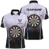 Personalized Lightning Thunder Dartboard Grey 3D Men Darts Polo Shirts Custom Darts Team Jersey