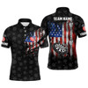 Custom Smoke American Flag Mens Darts Polo Shirt Custom Patriotic Darts Shirt For Men Dart Jersey