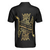 Live Like A King Playing Golf Black And Gold Polo Shirt, Luxury Playing Card Poker Polo Shirt, Best Golf Shirt For Men