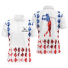 Custom Red white, blue American flag argyle pattern Men golf polo shirts custom patriotic golf top for men