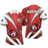 Personalized Lightning Red 8 Ball Pool Men Polo Shirts Custom Billiard Team Jersey Attire