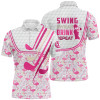 Personalized pink flamingo pattern golf clubs polo shirt for men custom swing, swear, drink, repeat