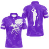 Custom Mens golf polo shirt custom name golf clubs pattern shirt | Purple