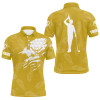 Custom Mens golf polo shirt custom name golf clubs pattern shirt | Yellow