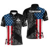Custom American Flag Hive Pattern Mens Darts Polo Shirt Custom Patriotic Darts Jersey For Men