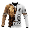 FUNSTUFFPRINT  Over Printed Bear Hoodie 3D Baseball Jacket Hoodie and Zip Hoodie