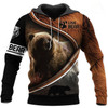 FUNSTUFFPRINT All Over Printed Bear 3D Baseball Jacket Hoodie and Zip Hoodie