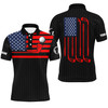 Custom Golf Men Polo Shirt, American Flag Custom Name Multicolor Apparel, Personalized Gift For Golf Lover, Team, 4th July, Patriotic, Independence Day