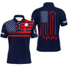 Custom Golf Men Polo Shirt, American Flag Custom Name Multicolor Apparel, Personalized Gift For Golf Lover, Team, 4th July, Patriotic, Independence Day