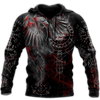 FUNSTUFFPRINT Vikings Huginn and Muninn Raven Smoke  3D Baseball Jacket Hoodie and Zip Hoodie