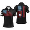 Custom Golf Men Polo Shirt - Custom Name American Flag Multicolor Apparel - Personalized Gift For Golf Lover, Team, Husband, Boyfriend, 4th July, Patriotic
