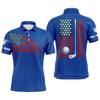 Custom Golf Men Polo Shirt - Custom Name American Flag Multicolor Apparel - Personalized Gift For Golf Lover, Team, Husband, Boyfriend, 4th July, Patriotic