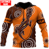 FUNSTUFFPRINT Personalized Aboriginal Lizard Brown Orange Dot Pattern Unisex   3D Baseball Jacket Hoodie and Zip Hoodie