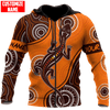 FUNSTUFFPRINT Personalized Aboriginal Lizard Brown Orange Dot Pattern Unisex   3D Baseball Jacket Hoodie and Zip Hoodie