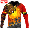 FUNSTUFFPRINT  Personalized Aboriginal Sun Eagle Hunting Indigenous Unisex 3D Baseball Jacket Hoodie and Zip Hoodie