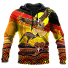FUNSTUFFPRINT Aboriginal Naidoc Week Indigenous Flag Distressed Sun Eagle Kangaroo Koala Unisex  3D Baseball Jacket Hoodie and Zip Hoodie