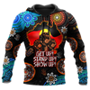 FUNSTUFFPRINT Aboriginal Indigenous Naidoc Week Get Up Stand Up Show Up Blue Sun Map  3D Baseball Jacket Hoodie and Zip Hoodie