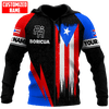 FUNSTUFFPRINT Personalized Puerto Rico Flag Distressed Boricua Unisex 3D Baseball Jacket Hoodie and Zip Hoodie