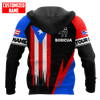 FUNSTUFFPRINT Personalized Puerto Rico Flag Distressed Boricua Unisex 3D Baseball Jacket Hoodie and Zip Hoodie