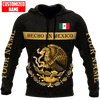 FUNSTUFFPRINT Personalized Mexico Hecho En Mexico Gold  3D Baseball Jacket Hoodie and Zip Hoodie