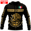 FUNSTUFFPRINT Personalized Mexico Hecho En Mexico Gold  3D Baseball Jacket Hoodie and Zip Hoodie