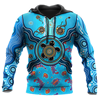 FUNSTUFFPRINT Aboriginal Indigenous Turtle Blue Sea Animal  3D Baseball Jacket Hoodie and Zip Hoodie