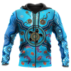 FUNSTUFFPRINT Aboriginal Indigenous Turtle Blue Sea Animal  3D Baseball Jacket Hoodie and Zip Hoodie