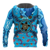 FUNSTUFFPRINT Aboriginal Indigenous Turtle Blue Sea Animal  3D Baseball Jacket Hoodie and Zip Hoodie