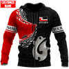 FUNSTUFFPRINT Personalized New Zealand Aotearoa Fishing Hook Manaia   3D Hoodie and Zip Hoodie