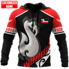 FUNSTUFFPRINT Personalized New Zealand Maori Aotearoa Fish Hook Manaia D Unisex  3D Hoodie and Zip Hoodie