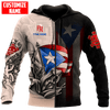 FUNSTUFFPRINT  Personalized Puerto Rico Line  3D Hoodie and Zip Hoodie