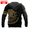 FUNSTUFFPRINT Personalized Mexico Aztec Calendar Gold 3D Hoodie and Zip Hoodie