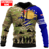 FUNSTUFFPRINT  Personalized Australian Army Flag Camo 3D Hoodie and Zip Hoodie