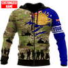 FUNSTUFFPRINT  Personalized Australian Army Flag Camo 3D Hoodie and Zip Hoodie