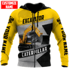 FUNSTUFFPRINT Personalized Excavator  3D Hoodie and Zip Hoodie