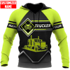 FUNSTUFFPRINT Personalized Trucker Hoodie NHBM  3D Hoodie and Zip Hoodie