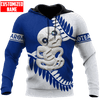 FUNSTUFFPRINT New Zealand Aotearoa Tiki Blue  3D Hoodie and Zip Hoodie