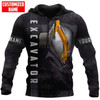 FUNSTUFFPRINT Personalized Excavator Hoodie ABM  3D Hoodie and Zip Hoodie