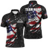 Custom American flag black grunge pattern golf clubs Mens golf polo shirts custom best mens golf tops