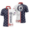 Customized Patriotic USA Flag Custom Billiard Polo Shirts For Men, Patriotic Billiard Team Shirts
