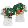 Custom Santa Playing Golf Christmas Pattern Mens Golf Polo Shirt Custom Golf Outfit For Men Golf Gifts