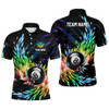 Custom 3D Colorful Frozen Ice Men Billiard Polo Shirts Personalized 8 Ball Pool Billiard Attire Jerseys